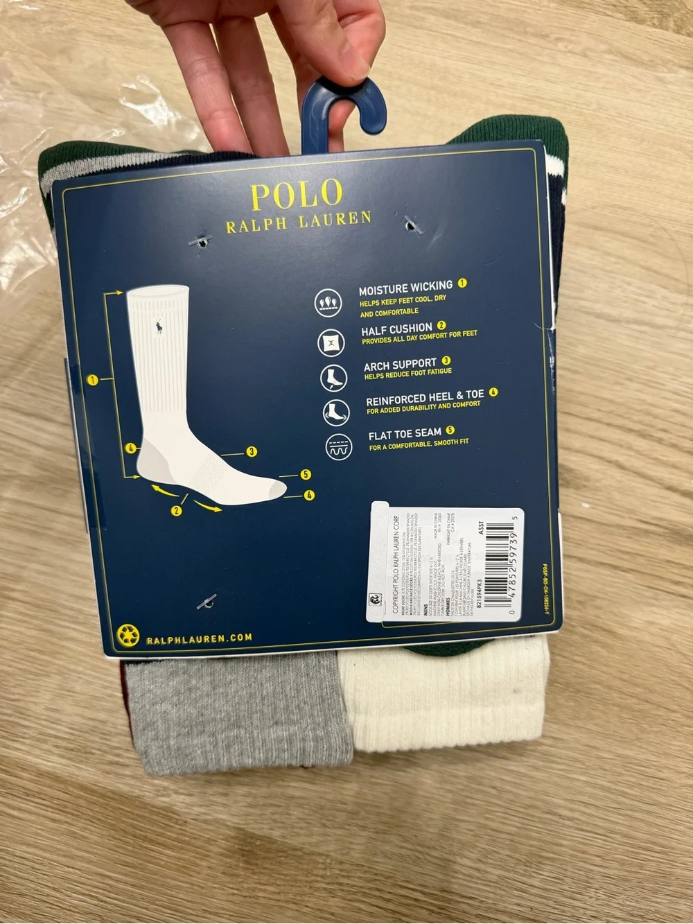 Polo by Ralph Lauren Crew Sock Pack - Navy, Gray, Green, Maroon